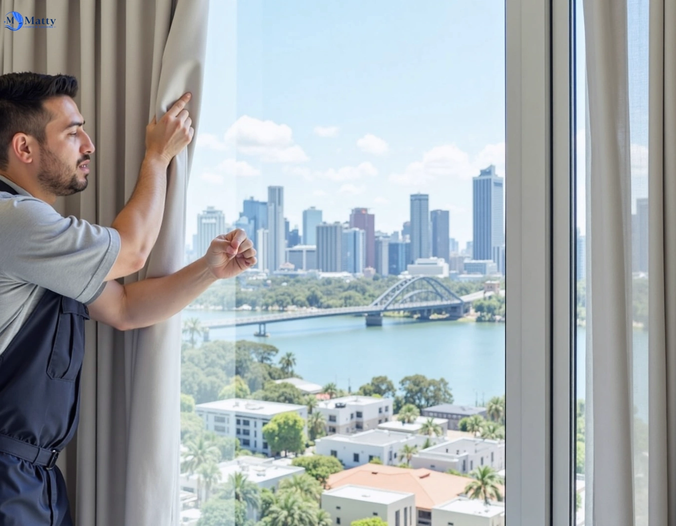 Professional curtain steam cleaning service closeburn QLD by Matty Curtain Cleaning