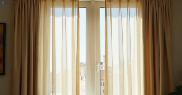 Dull dusty drapes in closeburn before professional cleaning